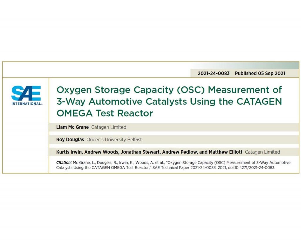 Paper – Oxygen Storage Capacity (OSC) Measurement of 3-way Catalysts Using the CATAGEN OMEGA Test Reactor