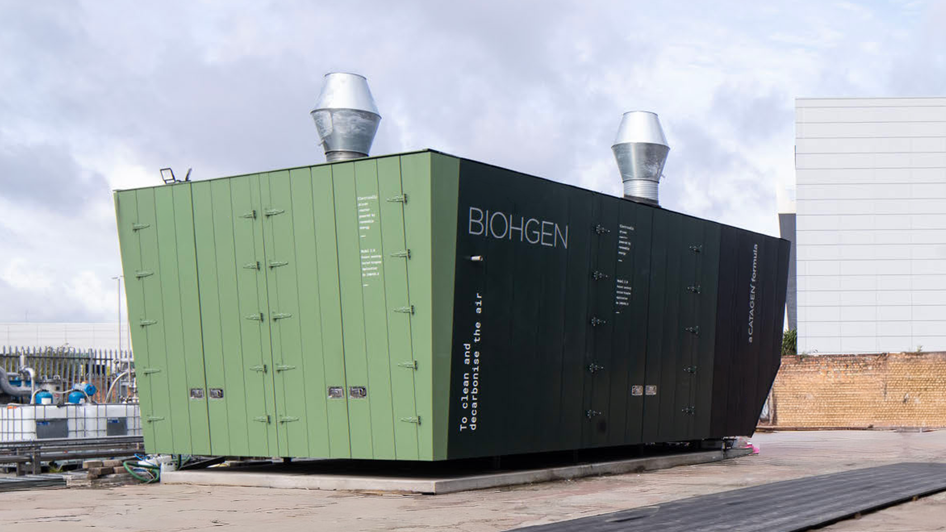 CATAGEN's electrically driven BIOHGEN reactor for the production of biohydrogen. Pictured on CATAGEN's Net Zero Campus in Belfast.